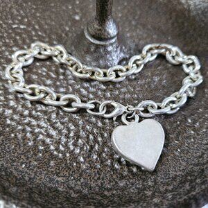 Metal Charm Bracelet With Heart Charm